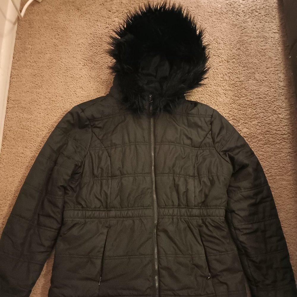 Krush Jacket With Fur Hood Ladies Puffer Jacket XL